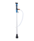 Cordless Stick Water Transfer Pump With Reinforced Aluminum Abs Body For Portable Sump Draining 36 Liters Per Minute Speed 13000 Rpm Motor vertical view with hose and handle