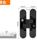 Black Three Dimensional Invisible Door Hinge For Wooden Doors Hidden Hinge For Foldable Blind Doors Cross 180 Degree Inside And Outside Opening