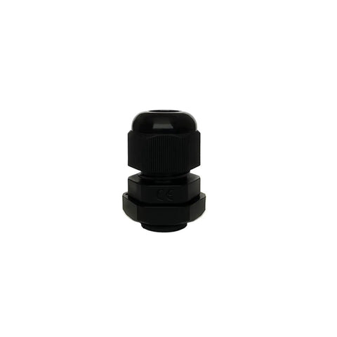 Single black piece from Cable Gland Kit 10Pcs PG9 Black PA66 Waterproof Adjustable Nylon Cable Glands With Gasket for 4 to 8mm Cables