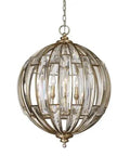 Six Light Burnished Silver Champagne Leaf Iron Pendant With Beveled Crystal Droplets Bringing A Smooth Traditional Glow Up To Your Dining Room Or Entryway Space Today.