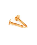 Top Shelf 7/8 Inch Solid Copper Roofing Nails 11 Gauge Diamond Point for gutter install, showing two smooth shank nails.
