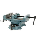 Heavy Duty Cross Slide Drill Press Vise With Eight Inch Jaw Width Two Inch Depth Dead Nuts precision adjustment view from side.