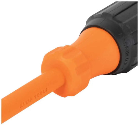 Close-up of handle from Insulated Screwdriver Set 1000V Rated With 6 Piece Kit Featuring 3 Phillips 2 Slotted And Square Tips Made In USA