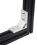 Two Pack 400mm 4040 T Slot Aluminum Extrusion Black Anodized European Standard corner joint detail with bracket