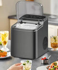 Countertop Nugget Ice Maker Makes Sweet Soft Chewable Bullet Ice Super Fast with Self Cleaning System and Non Slip Pads for Kitchens Bars Parties plus Portable Design fits any Spot like a Glove on kitchen countertop.
