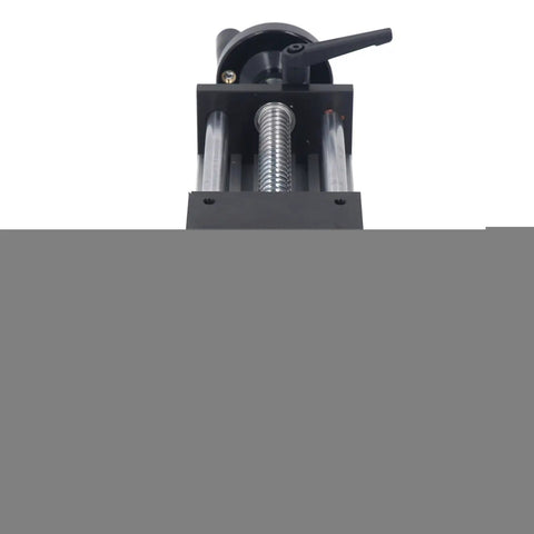 Rock Solid 200mm Stroke Manual Ball Screw Linear Actuator With Rail Guide Slide And Handwheel, top view close-up