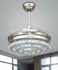 Top Notch Nordic Led Ceiling Fan Light Featuring Silky Smooth Retractable Crystal Blades in sleek bronze trim.