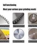 Hardcore Electric Circular Saw Blade Sharpener And 550W Rotary Grinder For Carbide Tooth Regrinding with various blade types.