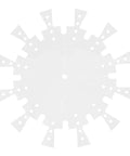 Transparent Acrylic Clock Template Set For Woodworking Router Projects And DIY Wall Dial Stencils Dead Center Setup Tool No Sweat Layout Guide showing circular layout design.
