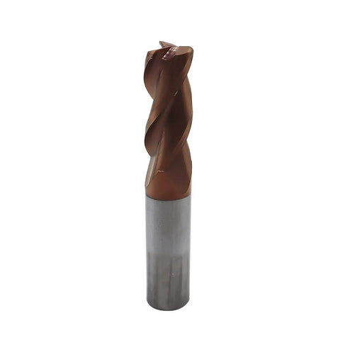 1/2 Inch Solid Carbide Corner Radius End Mill For Aluminum With 37 Degree Helix And 0.060 Inch Corner Radius, Three Flutes, ZRN Coated Cutter