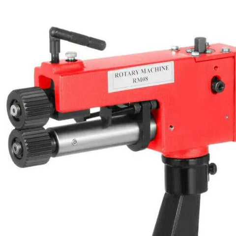 Pro Grade Bead Roller Bending Machine For Sheet Metal 7 Inch Manual Forming Tool With 6 Die Set; close-up side view