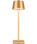 Cordless Table Lamp With Dimmable And Rechargeable Battery, Waterproof Gold Lampshade For Indoor And Outdoor Use