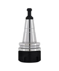 Heavy Duty Cnc Collet Chuck Tool Holder For Iso Spindles Featuring Er16 Through Er32 Sizes With Dead Nuts Accurate G25 Balance Supporting Thirty Thousand Rpm High Speed Operation Built Damn Tough For Smooth Cutting And Effortless Quick Swap Setup - ISO30 ER32 holder with steel body and black base.