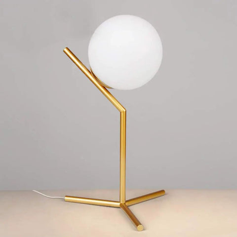 Globe Table Lamp With Glass Shade Mid Century Golden Desk Light For Bedroom Living Room Office Kids Room Eye Friendly Frosted Glass Globe Glow With G9 Bulb Cozy Modern Decor Lamp With Chill Vibe, gold frame design on table