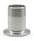 KOKYLEZN stainless steel external-thread sleeve for pipe fitting with three-clip adapter (DN8–DN50).