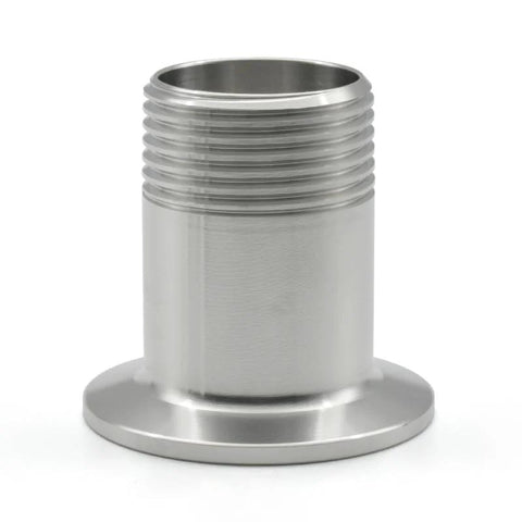 KOKYLEZN stainless steel external-thread sleeve for pipe fitting with three-clip adapter (DN8–DN50).
