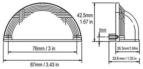 Top Shelf Antiqued Copper Cup Pulls For Kitchen Cabinets And Deep Drawers Heavy Duty Solid Metal Construction With Slick Ribbon Texture Includes All Hardware For Dead Simple Refresh dimensions diagram with measurements.
