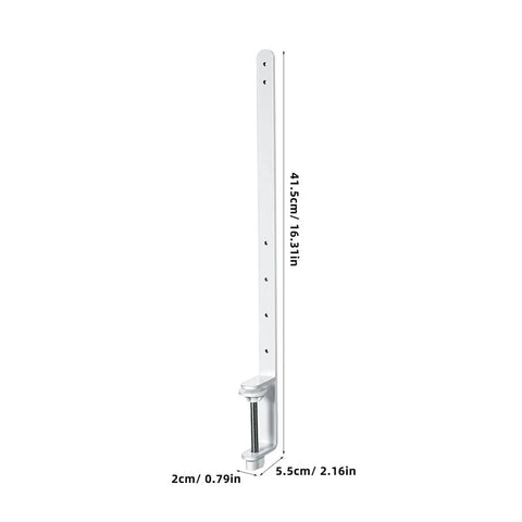 Set Of Two Adjustable Table Rod Stands With Tool Free Setup Built For Wall Mount Or Desktop Use And A Handy Grab And Go Organizer, side view