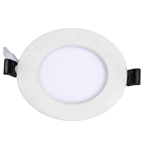 Single round white Six Pack 12W Slim 6 Inch Dimmable Recessed Ceiling Downlight with color temperature selectable LED lighting