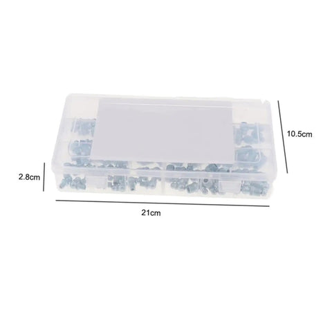 260 Piece Hydraulic Grease Nipples Kit For Automotive And Industrial Use With Metric And Imperial Fittings in storage box dimensions
