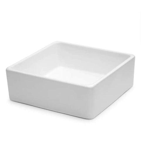 Square Bathroom Vessel Sink Porcelain Ceramic White Vanity Sink Above Counter Modern Sink For Cabinet Lavatory Hotel Style Art Basin