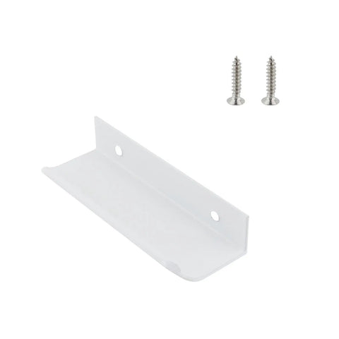 White 3.94 Inch Curved Edge Finger Pulls 10 Pack For Cabinets And Dressers 64mm Hole Centers Aluminum Alloy Back Mount Concealed Handle with screws