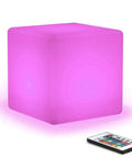 Rechargeable 16 Inch LED Cube Chair Light With Remote Waterproof RGB Mood Lighting Cube Stool And Side Table for decor
