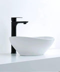 Oval Vessel Sink For Bathroom Above Counter Ceramic Art Basin In Canoe Shape 16 By 13 Inches No Overflow Hole No Faucet