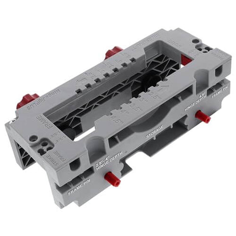 Dual Clamping Door Hinge Jig Plus Hinge Mortiser For Standard Doors Easy Setup Complete Installation Kit in grey plastic