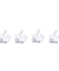 Four Pack 241993101 Refrigerator Shelf Support Clips Heavy Duty Plastic Crisper Bin Holder Pins Universal Fit For Frigidaire Kitchen Appliances, white plastic clips.