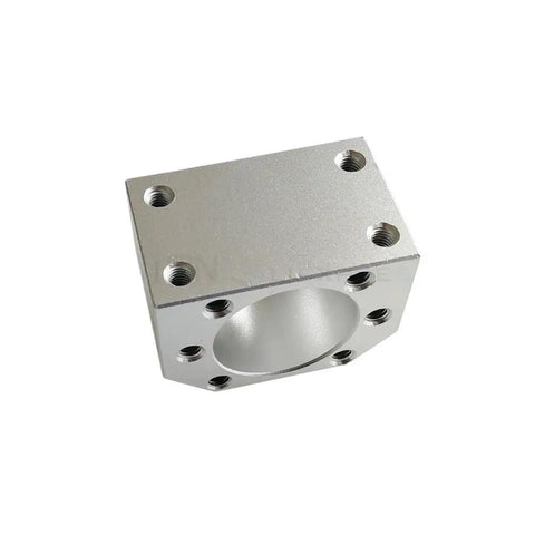 High Performance 3205 Ball Screw Assembly For CNC Router Projects featuring FK25 mounting block, aluminum construction and drilled holes.