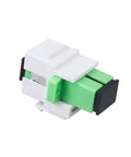 Ten Pack Fiber Optic SC To SC APC Simplex Couplers For Singlemode Cables, white keystone jack style adapter, zirconia ceramic ferrule