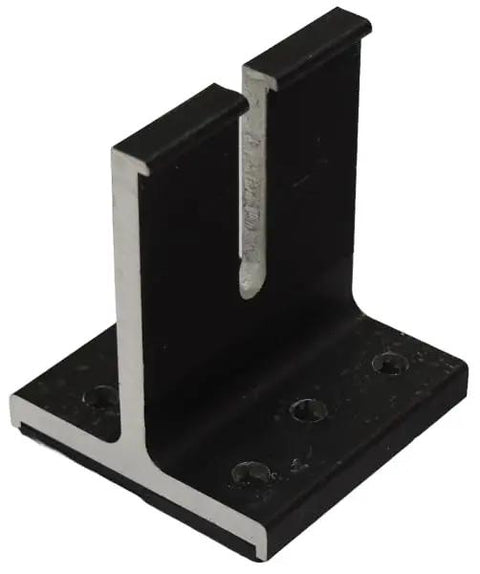No Sweat Solar Panel Roof Mount Feet For Composition Shingles Comes With Stainless Screws Smooth Sail PV Module Racking Kit Pack Of Ten black bracket with grooves for secure panel attachment