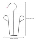Heavy Duty Stainless Steel Hanging Shoe Rack With Double Nonslip Hooks, 10.4 in tall and 6.3 in wide, durable design.