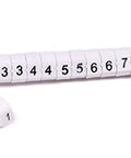 Clip On Wire Marker Kit 41060 black with white clips and black numbers for spark plug wires, set of numbered nylon clips.