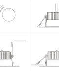 LED Recessed COB Spotlight with installation guide including tools and mounting angles in detailed diagram.