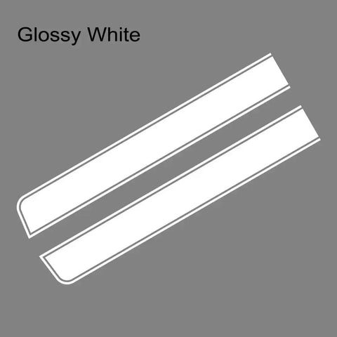 Premium Glossy Hood Decal Stripe For Tesla Cybertruck, glossy white vinyl accents, 120cm by 16cm, ideal for exterior customization.