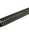 Vertical Server Rack Cable Manager With Finger Duct And Cover, Heavy Duty Steel, Black Finish, 6 Ft Long Split Into Two 3 Ft Sections