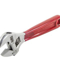 Adjustable Drive Wrench, Half Inch Jaw Capacity, Four Inch Length, High Polish Chrome Finish, Plastic Dipped Handle For Comfort