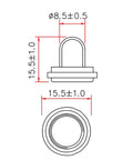 Technical drawing of Silicone Dust Cap For Circuit Breakers 88 98 Series, Waterproof And Dirt Resistant Flat Cap, 11Mm Inner Diameter, Black