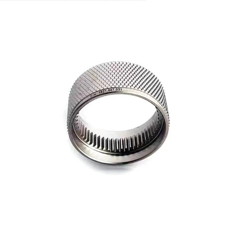 Top Shelf Heavy Duty Tension Pulley Front Tooth Wheel 1821047031 Straight Up Replacement For Orgapack Ort260 Electric Strapping Machine Solid Industrial Spare Part 1 Pc, showing a textured steel tension pulley.