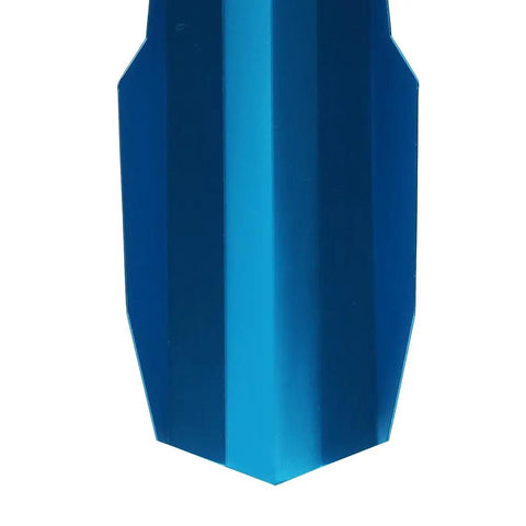 Close-up of blue Ultra Lightweight Hand Shovel for Camping and Hiking with 7075T6 Aluminum, compact 6.8 inch design.