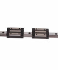 Precision HGR20 Linear Rail And Slide Set With Dual Bearings for CNC builds, showing dual carriages on 300 mm rail.