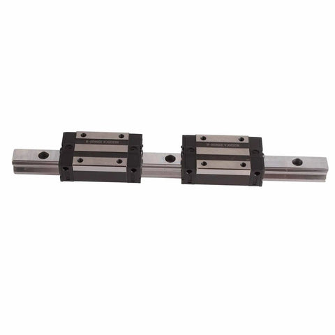Precision HGR20 Linear Rail And Slide Set With Dual Bearings for CNC builds, showing dual carriages on 300 mm rail.