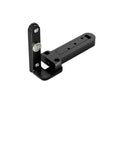 Two Piece Hidden Door Hinges 3D Adjustable Swivel Zinc Alloy Build Straight Up Invisible Mount For Cabinets And Interior Doors showing black angle view.