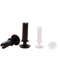 R Type Nylon Push In Wall Anchors For Drywall Plastic Expansion Rivets Locks Secure On Thin Panels No Sweat Install in black and white.