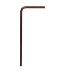 Brown L-shaped tool, likely a hex key or wrench, viewed vertically