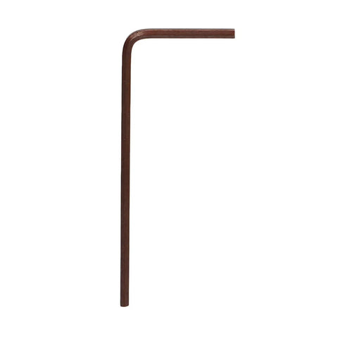 Brown L-shaped tool, likely a hex key or wrench, viewed vertically