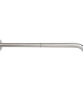 Stainless Steel Shower Arm Extension With Flange 20 Inch Wall Mounted Brushed Nickel NPT Half Inch Threads Leak Proof Rust Resistant Easy Install For Pro Level Showers, shown in side view.