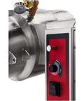 Restaurant Grade Countertop Tilting Steam Kettle 6 Gallon Capacity control panel with stainless steel body and pressure gauge.